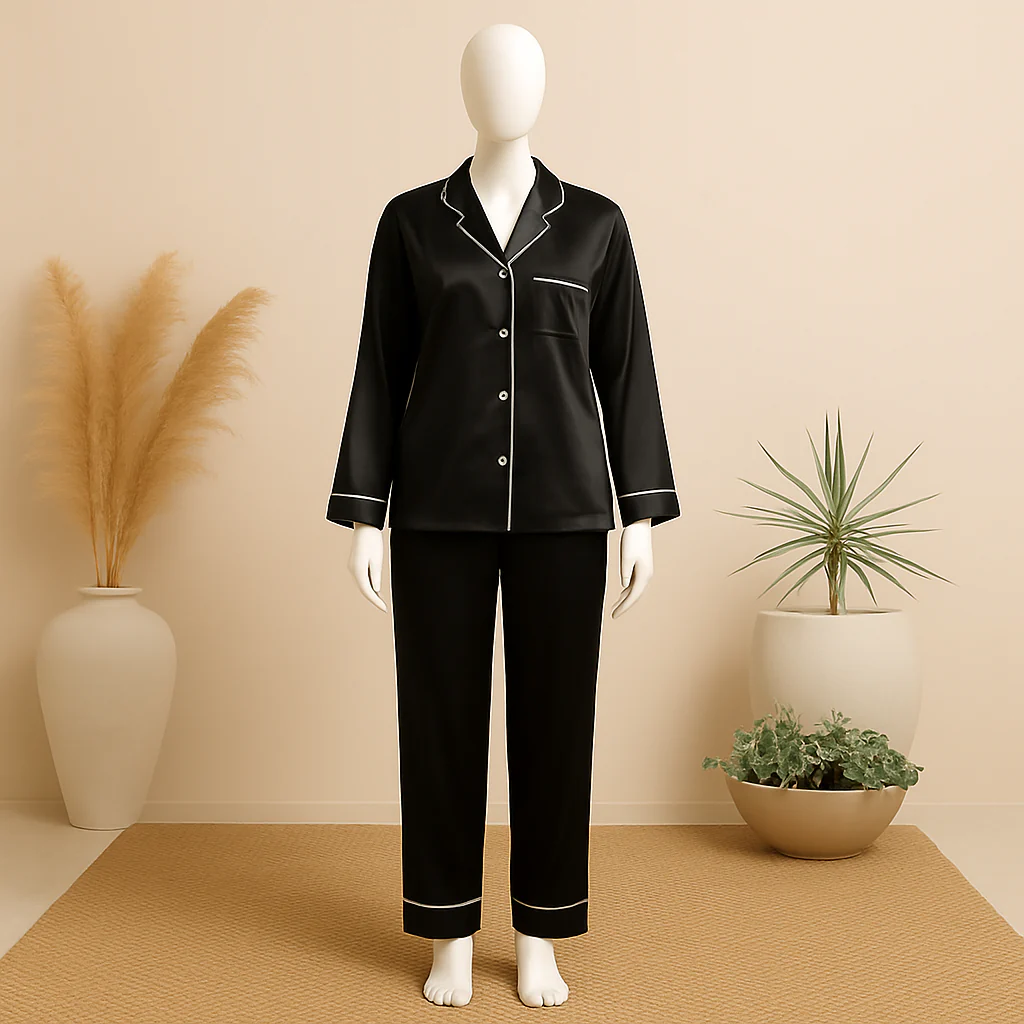 Black Silk Night Suit