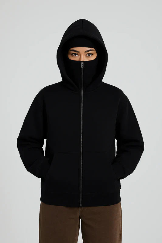 Men's Balaclava Ninja Zipper Hoodie Jacket
