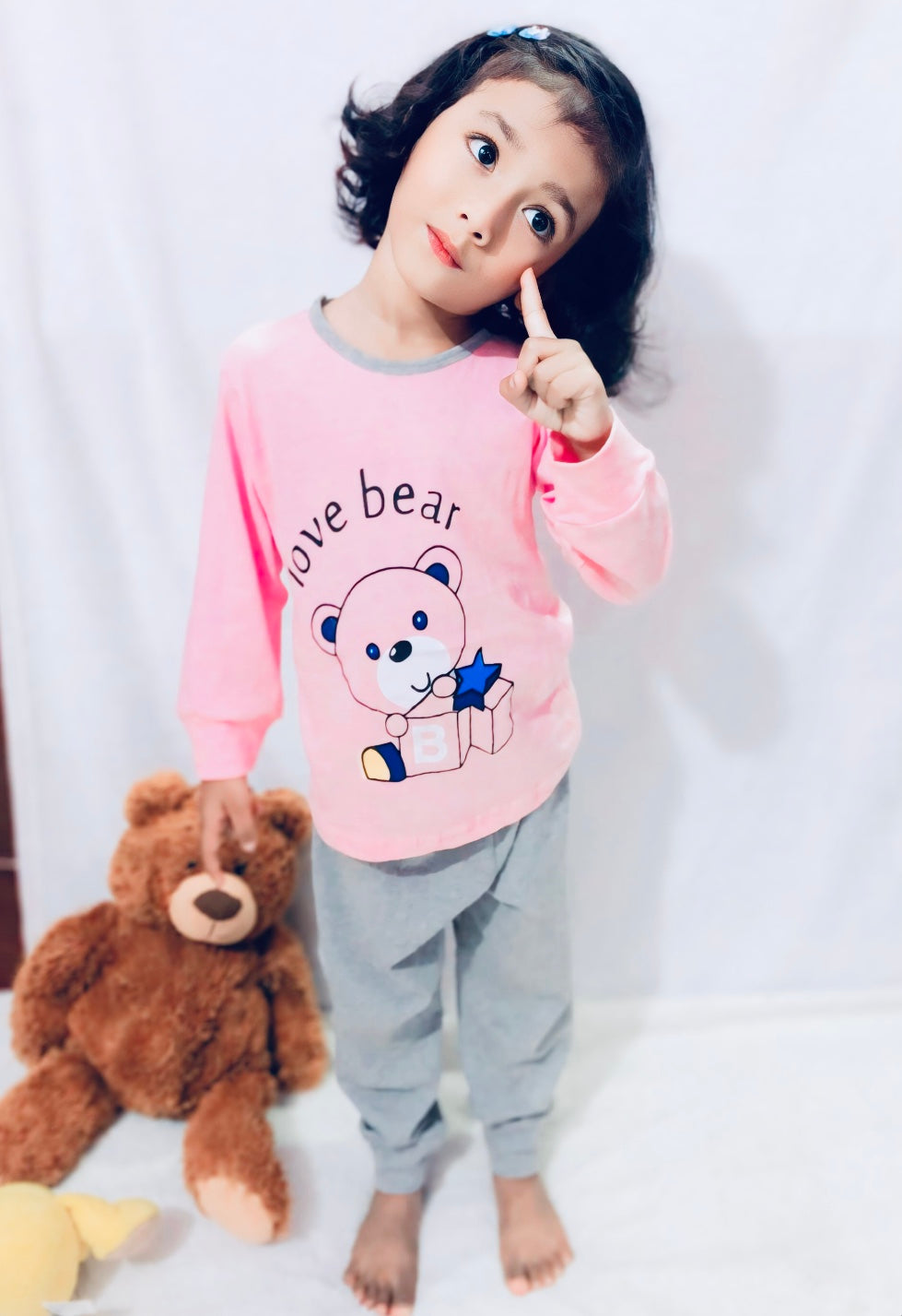 Pink Love Bear Kids Wear