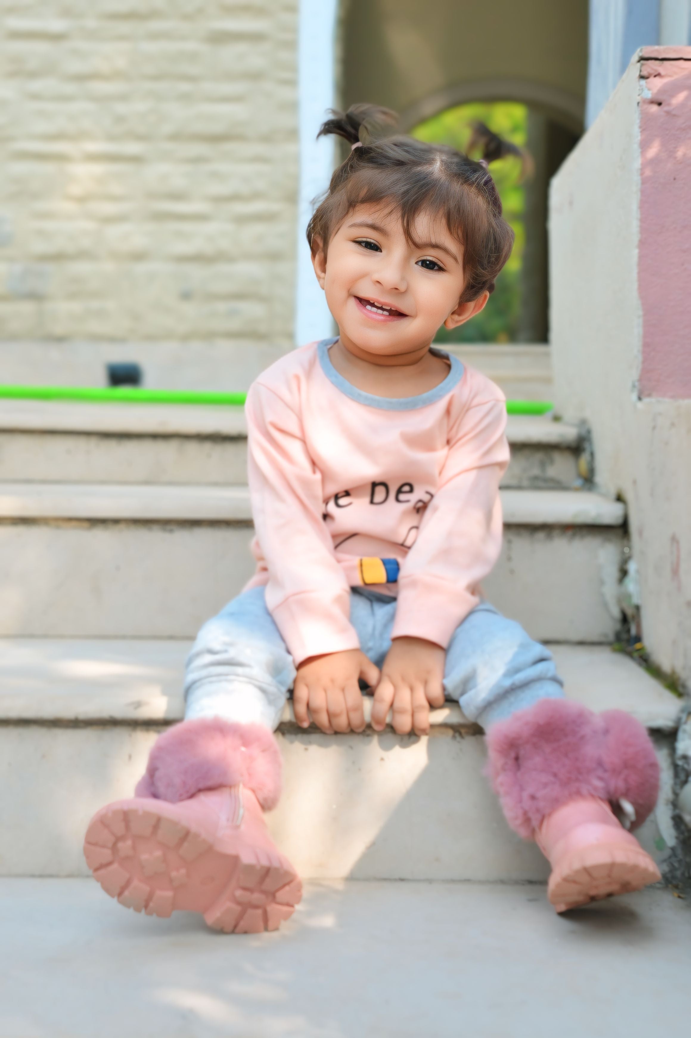 Pink Love Bear Kids Wear