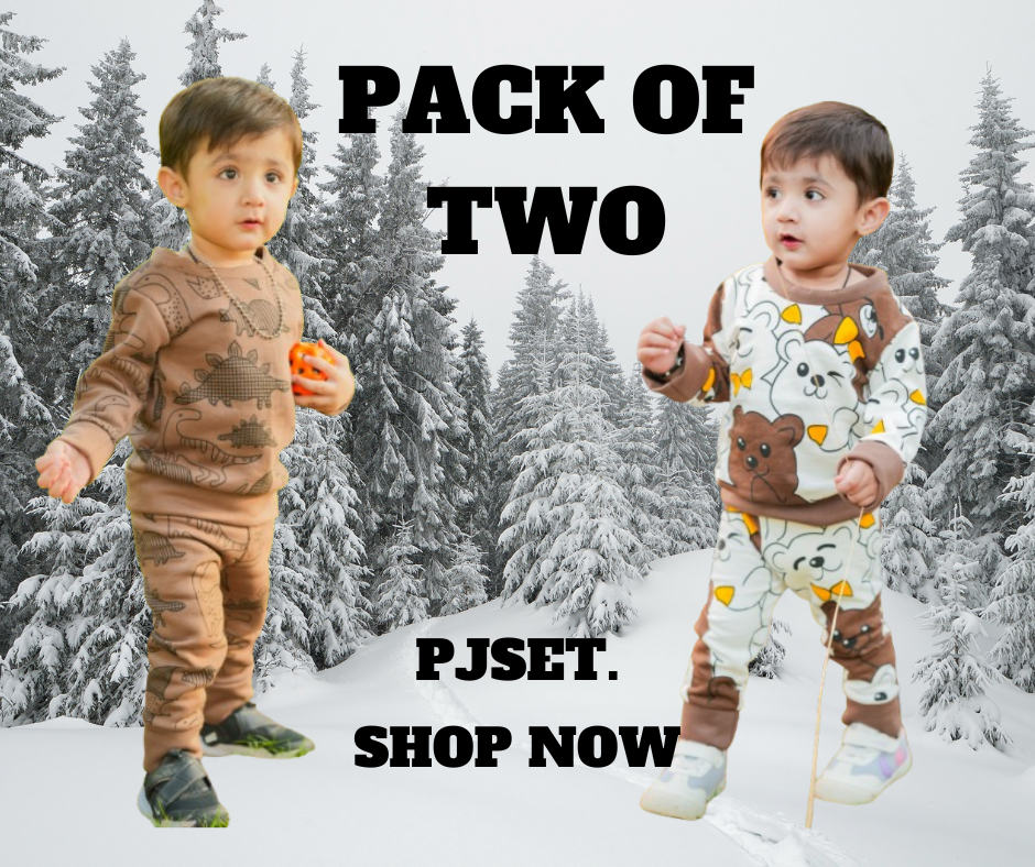 Fleece Fabric Brown Dino & Multi Bear Printed Suit  Pack Of Two