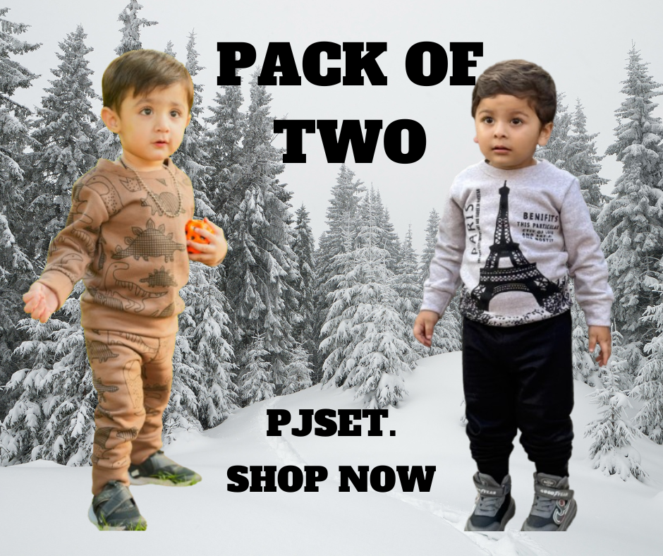 Fleece Fabric Grey Paris & Brown Dino  Printed Suit  Pack Of Two