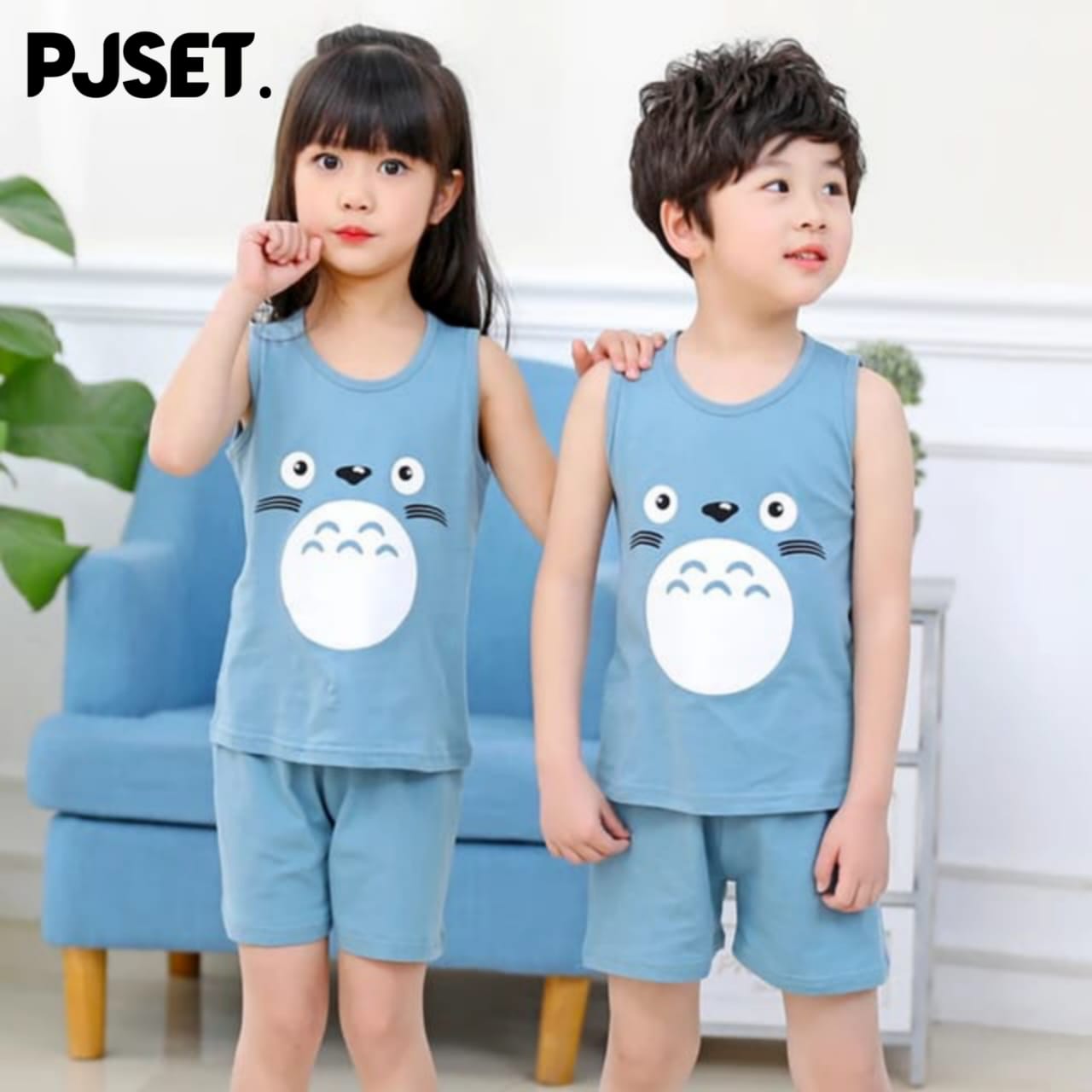 Sky Blue Penguin Kids Sleeveless