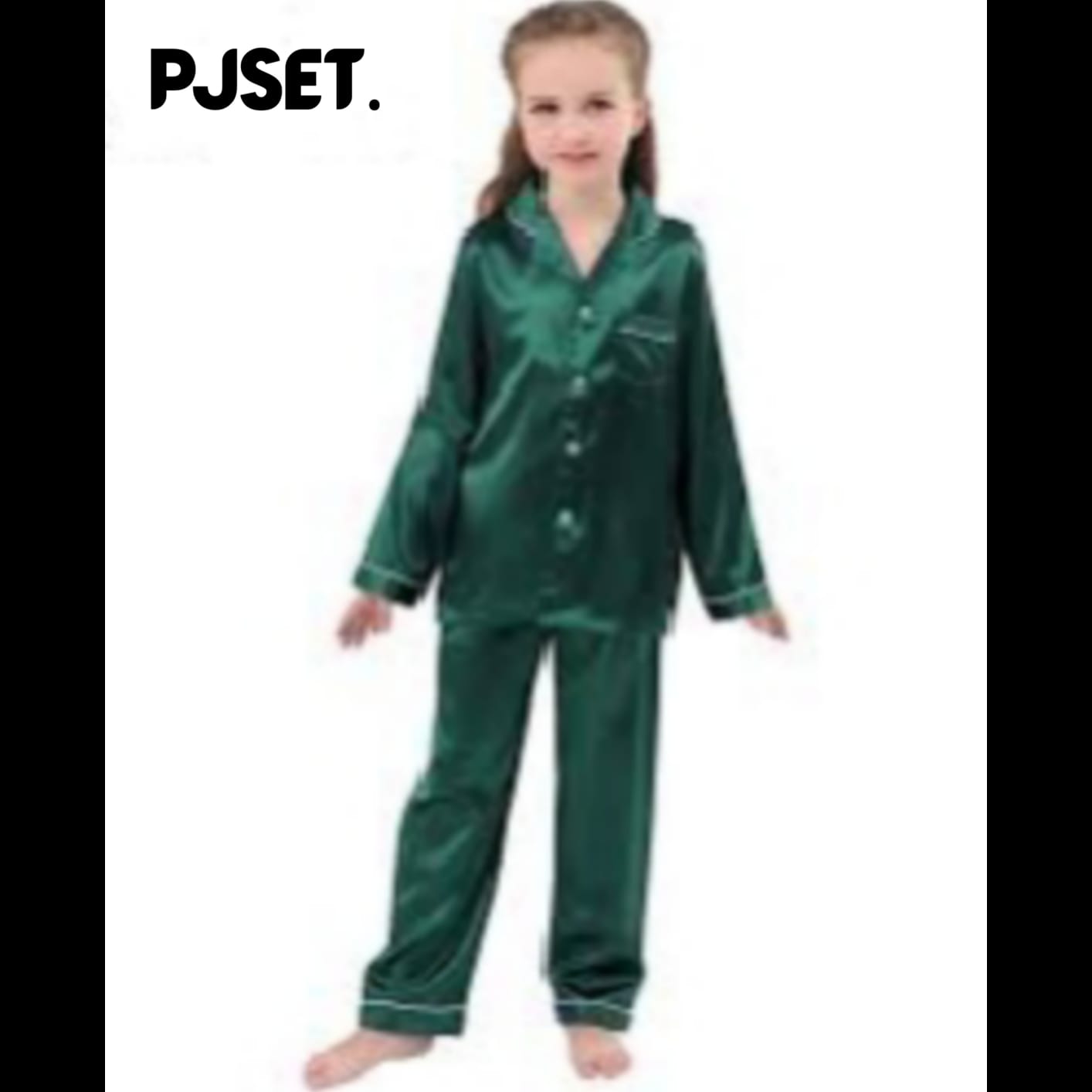 Bottle Green Silk Pajamas  Set