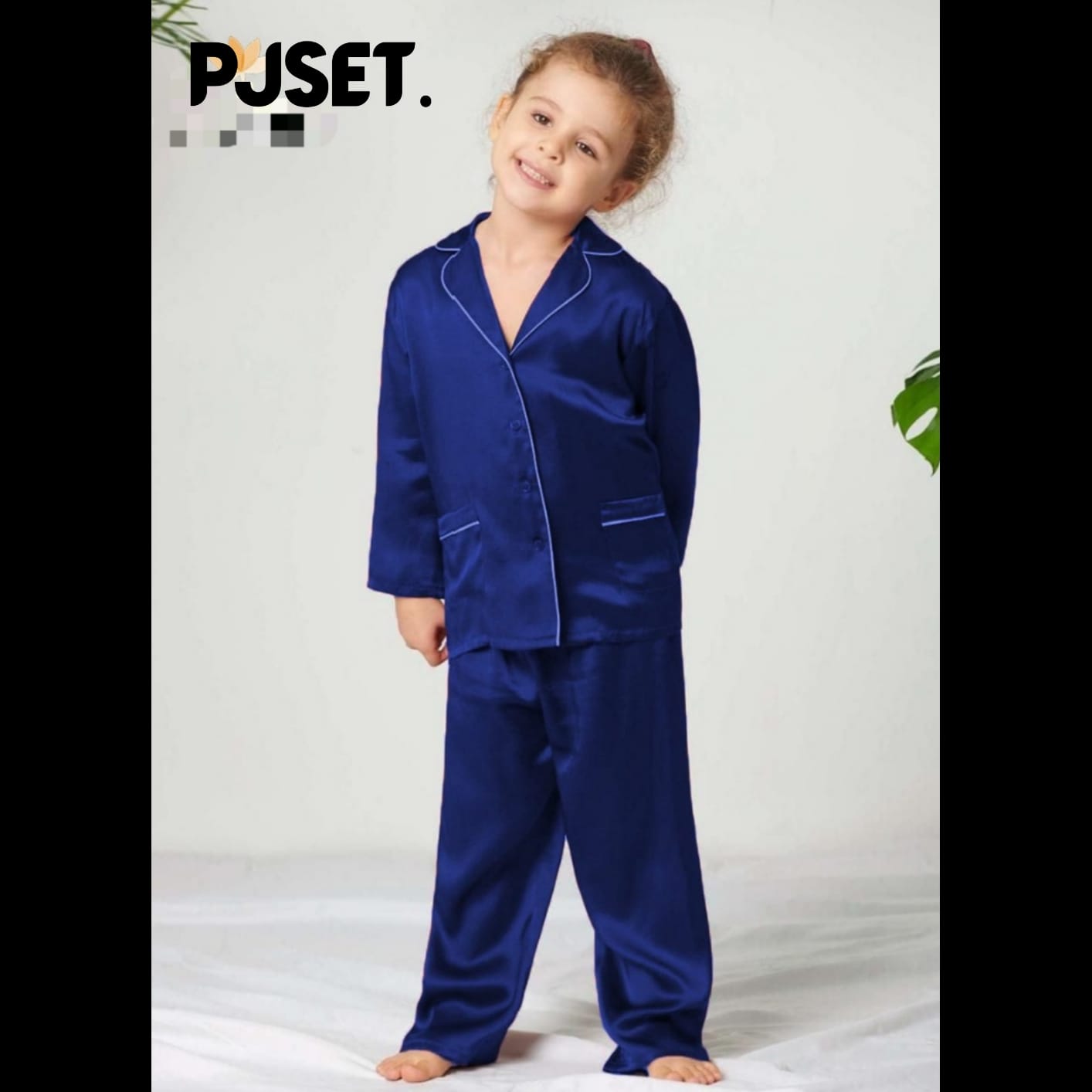 Blue Silk Pajamas  Set
