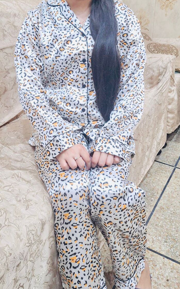 Cheta Print Silk Night Suit