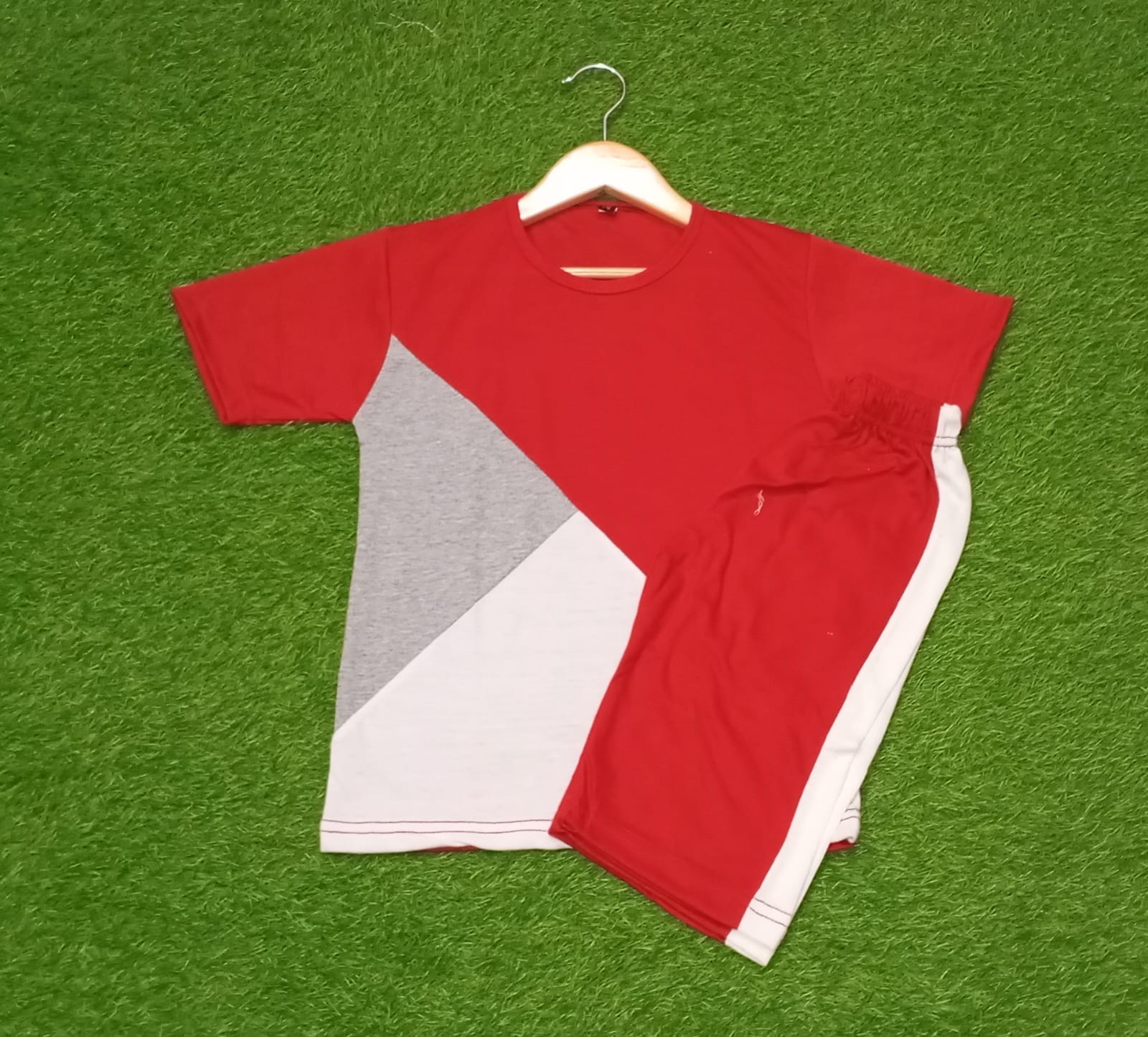 Red Panel Kids Short Set (Each)