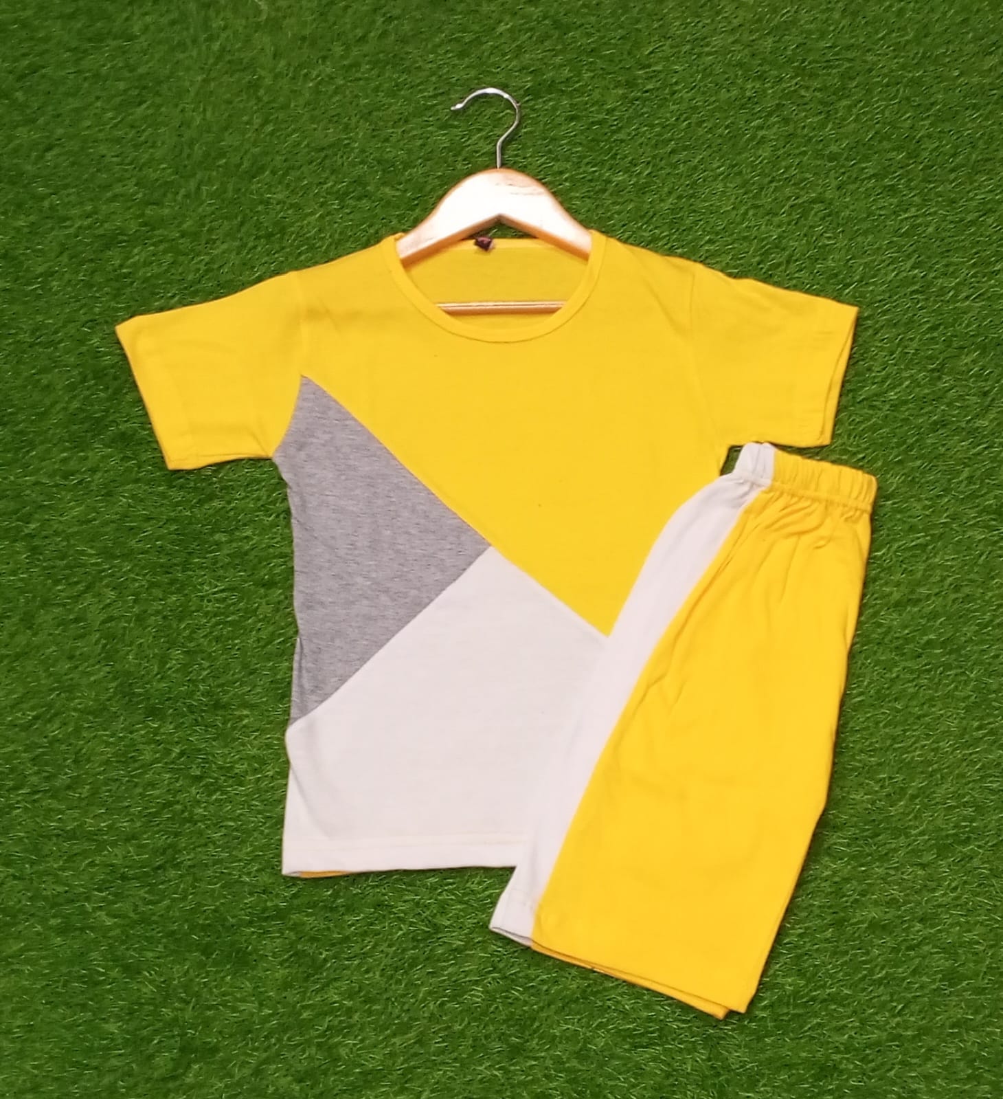 Yellow Panel Kids Short Set (Each)