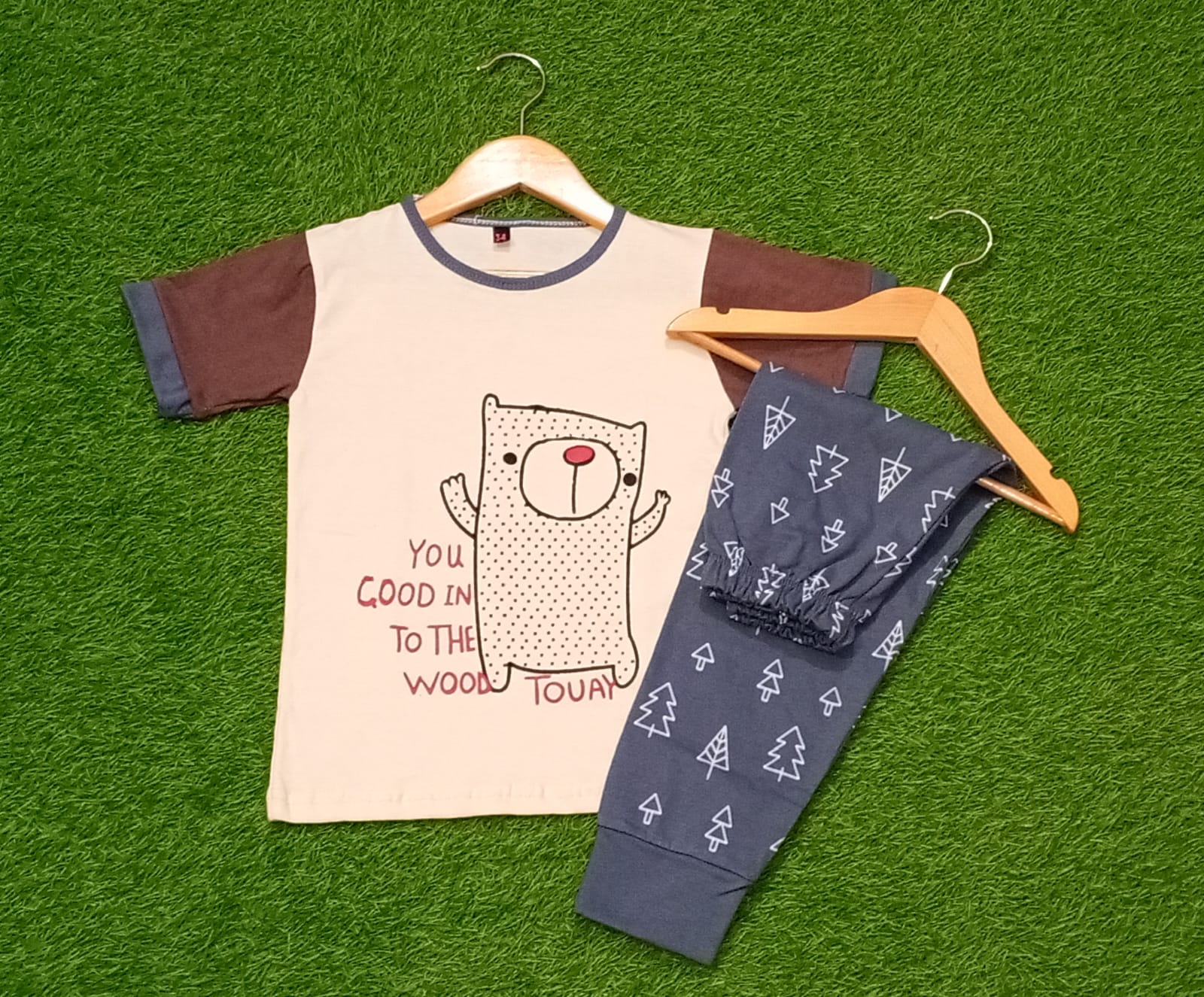 You Good Cat Printed Half Sleeve Kids Suit (Each)