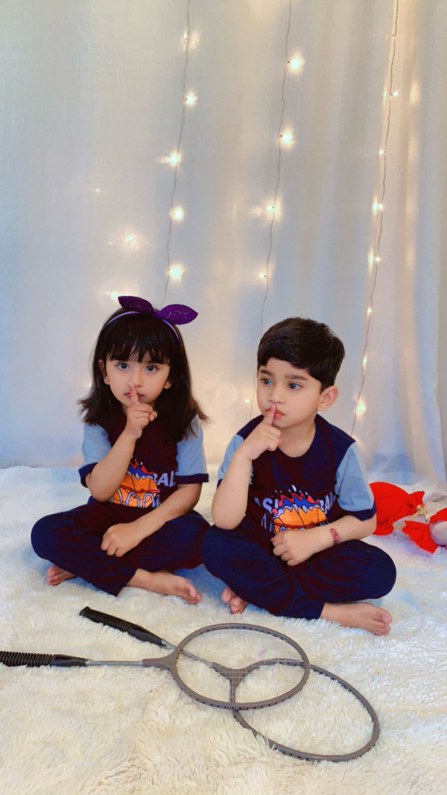 Blue Basketball Half Sleeve Kids Suit (Each)