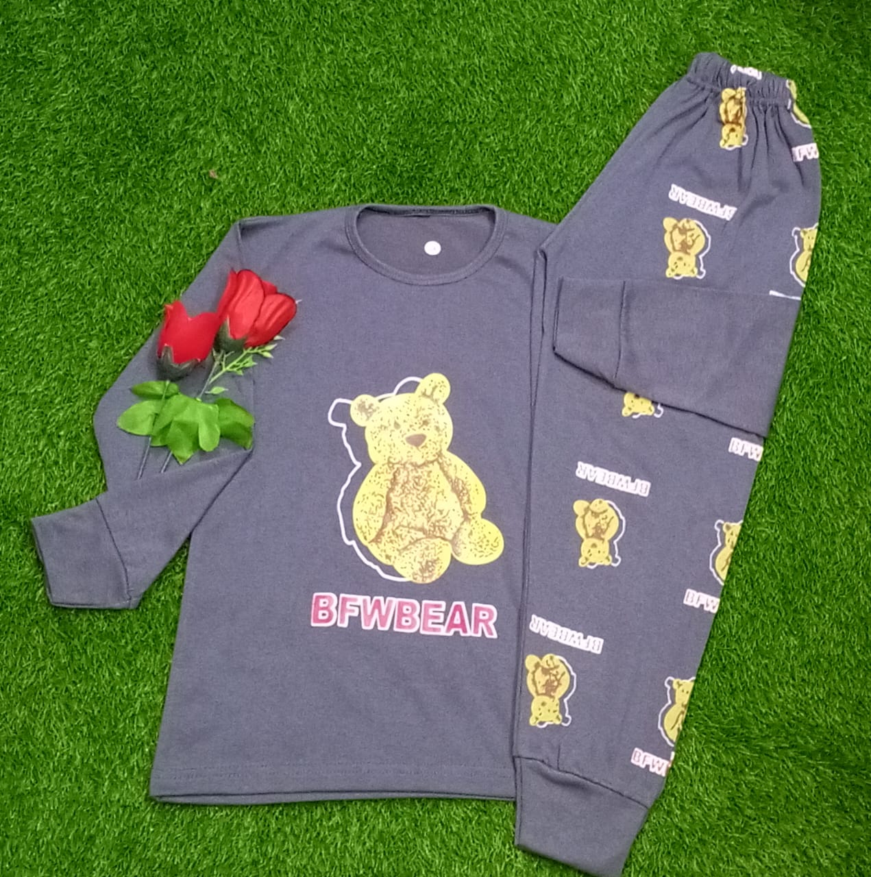 Grey Teddy Bear Kids Wear