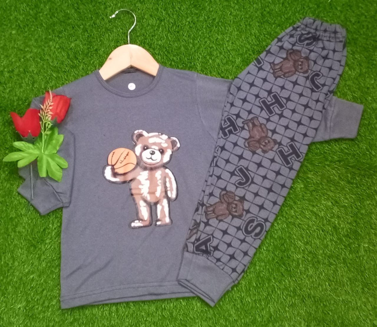 Grey Basket Bear Kids Wear