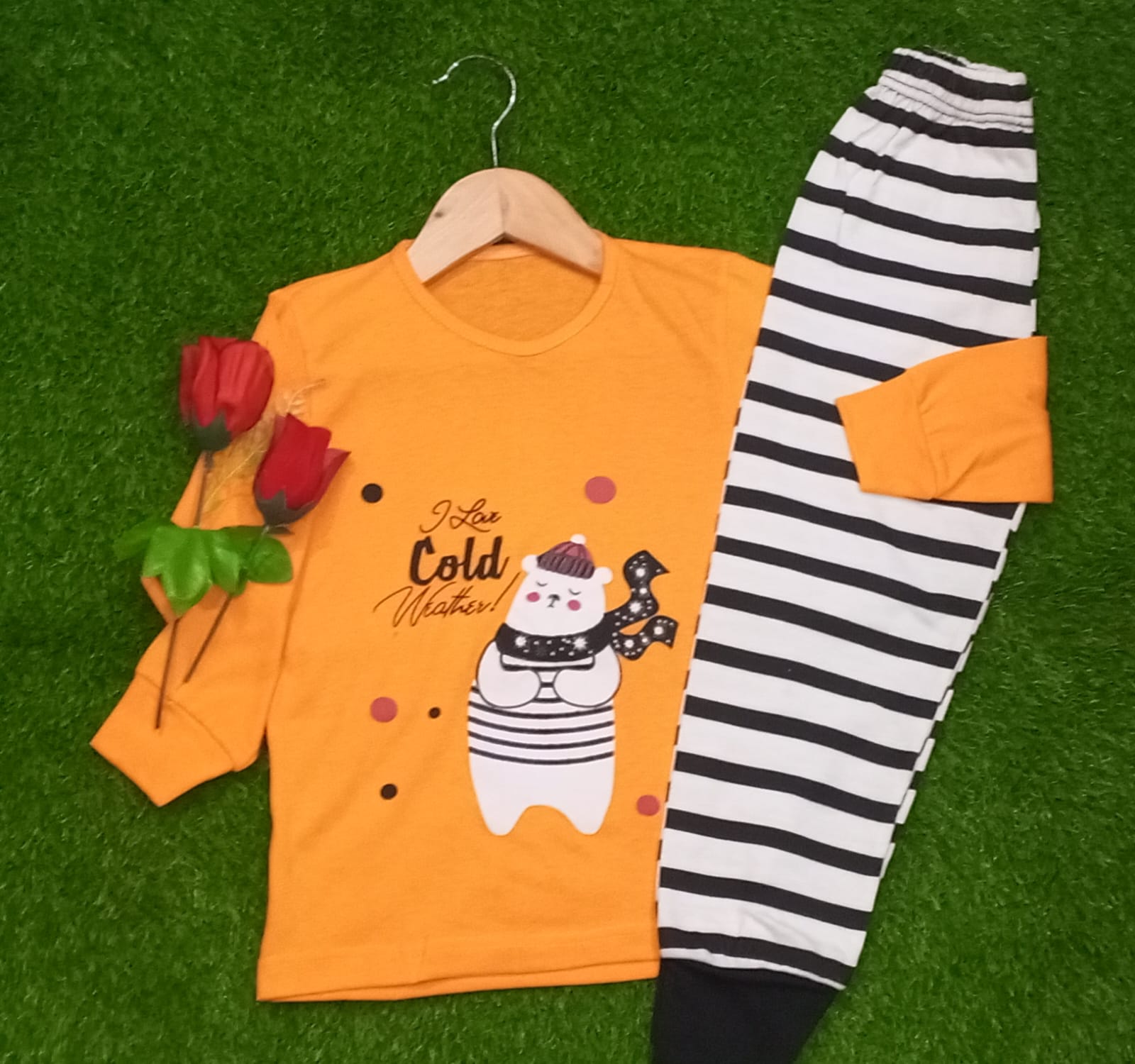 Yellow Cute Panda Kids Wear