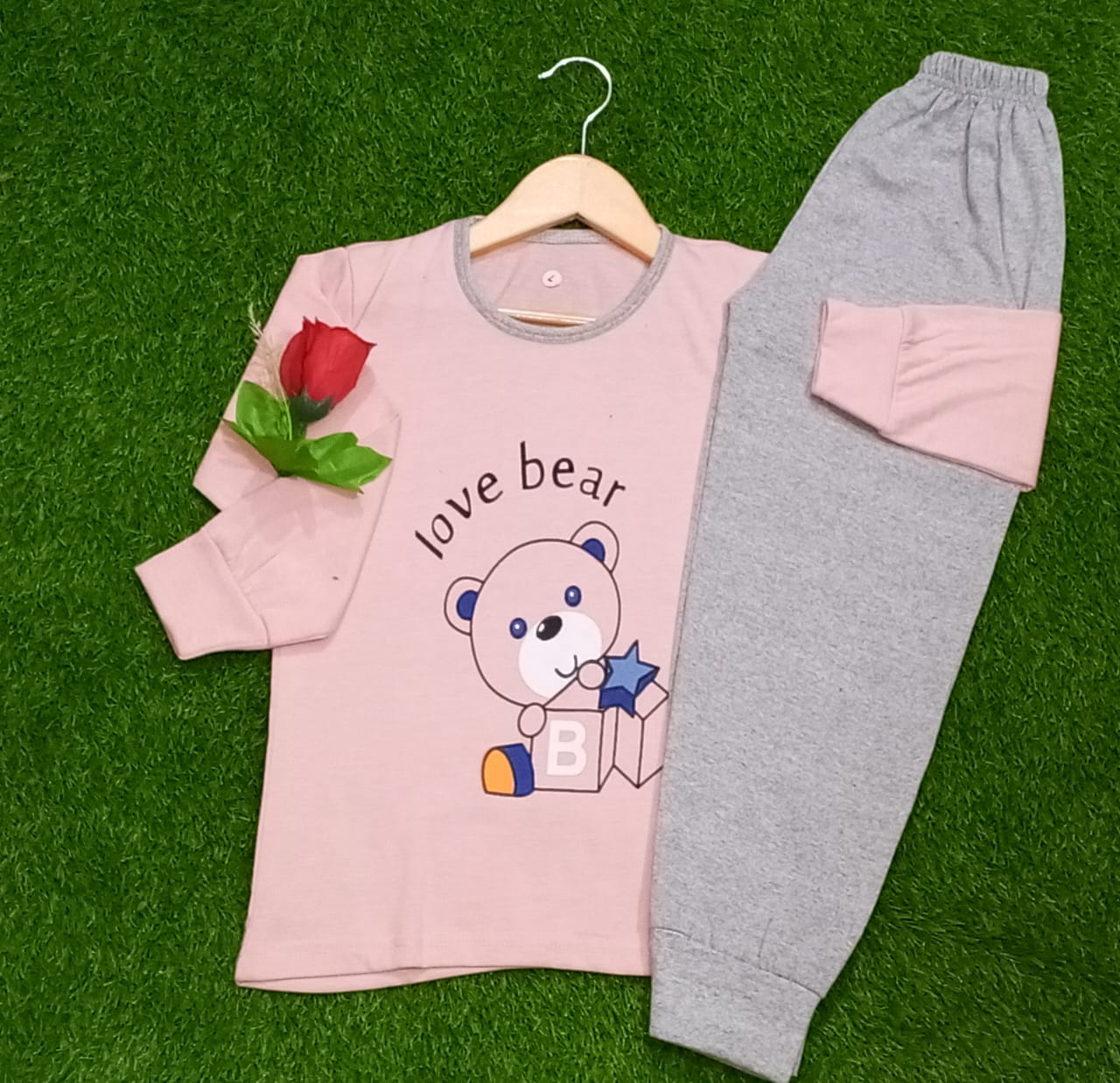 Pink Love Bear Kids Wear