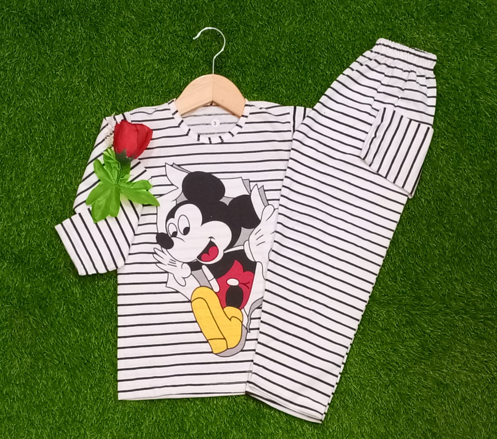 Black Line Mickey  Kids Wear
