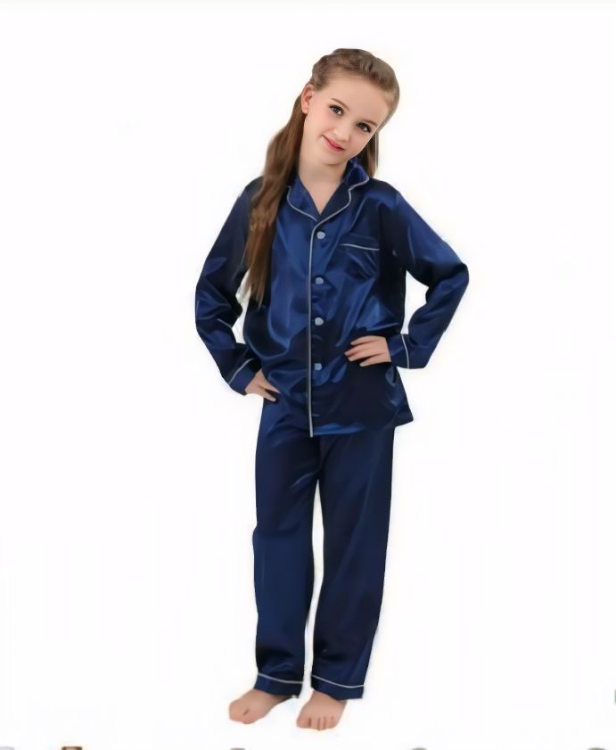 Blue Silk Pajamas  Set