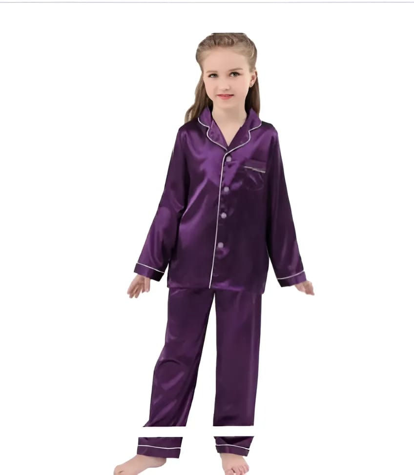 Purple Silk Pajamas  Set