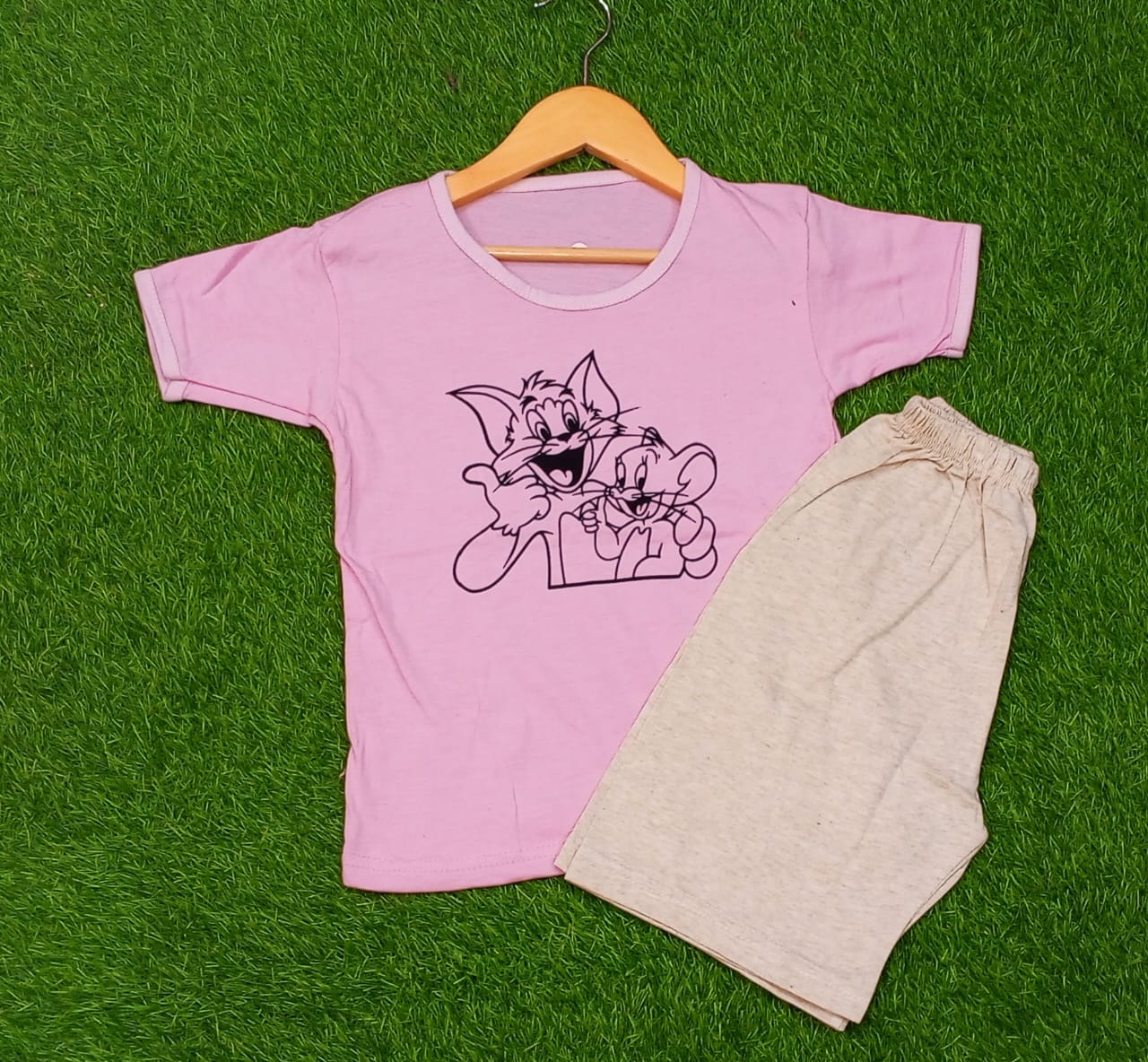 Pink Tom & Jerry Kids  Short Set