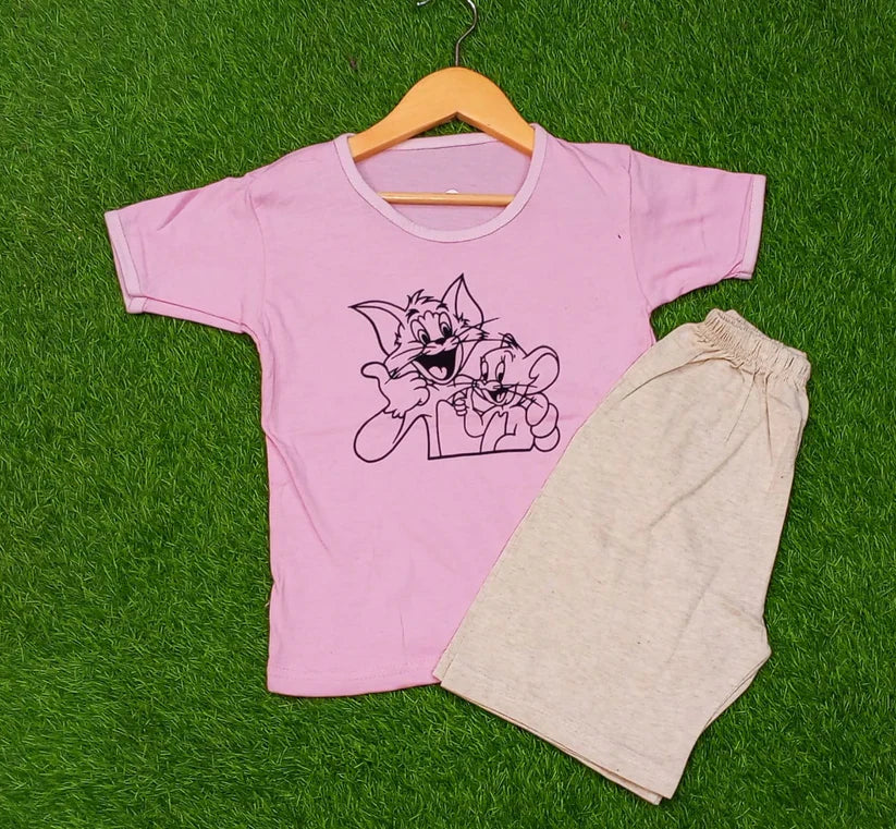 Pink Tom & Jerry Kids Short Set