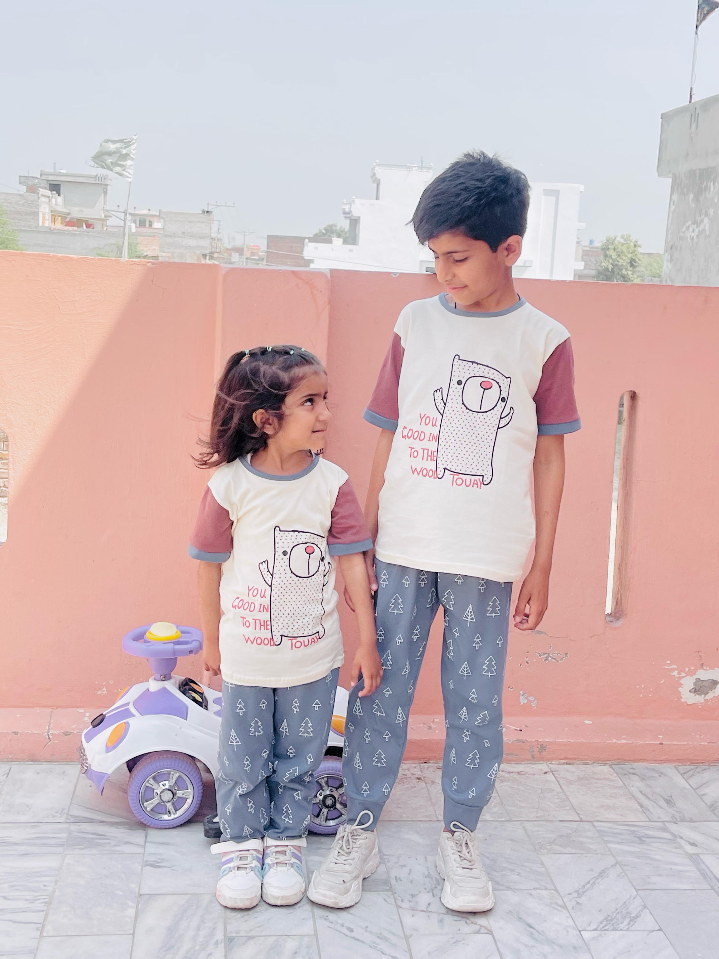 You Good Cat Printed Half Sleeve Kids Suit (Each)