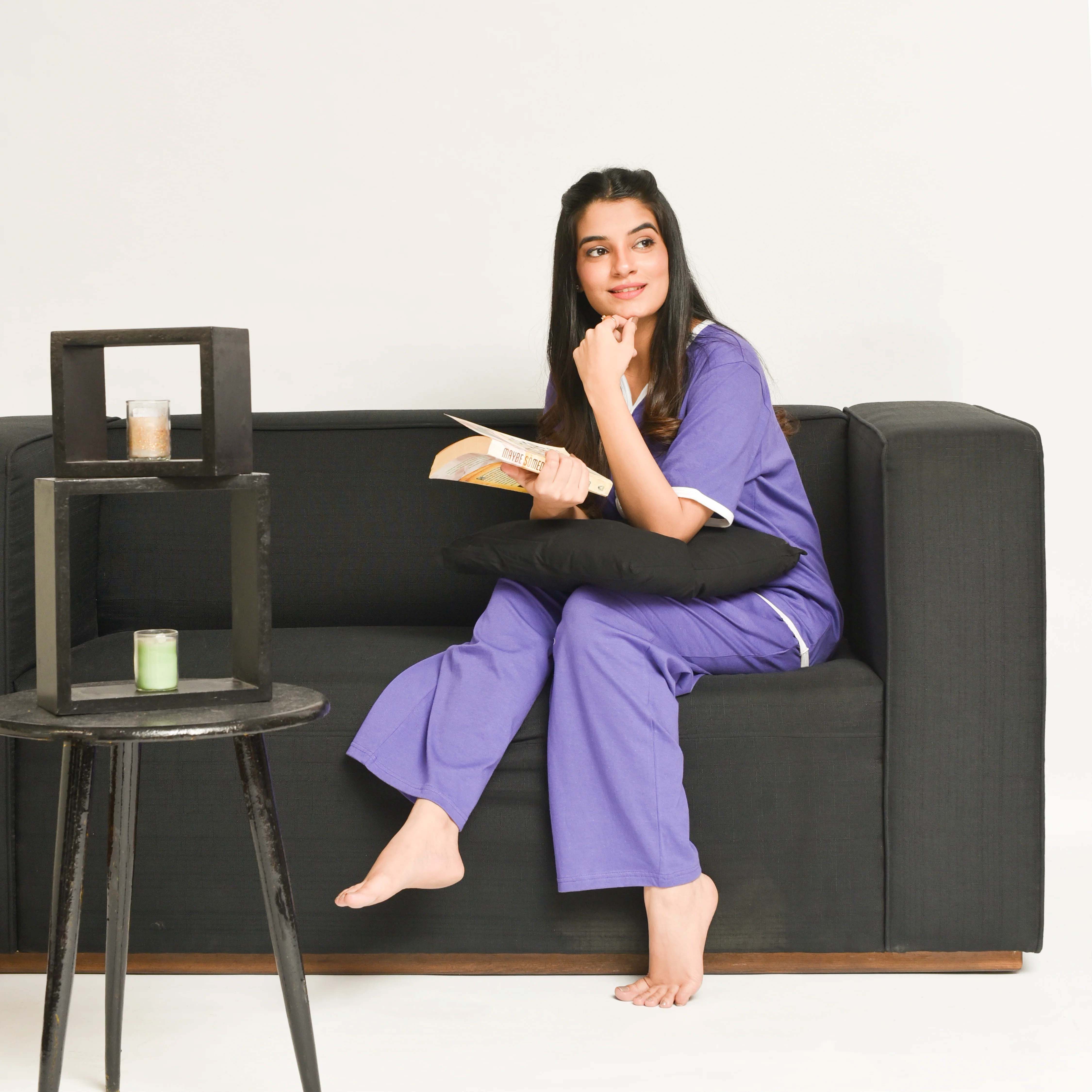 Purple Pipen Stylish Night Suit