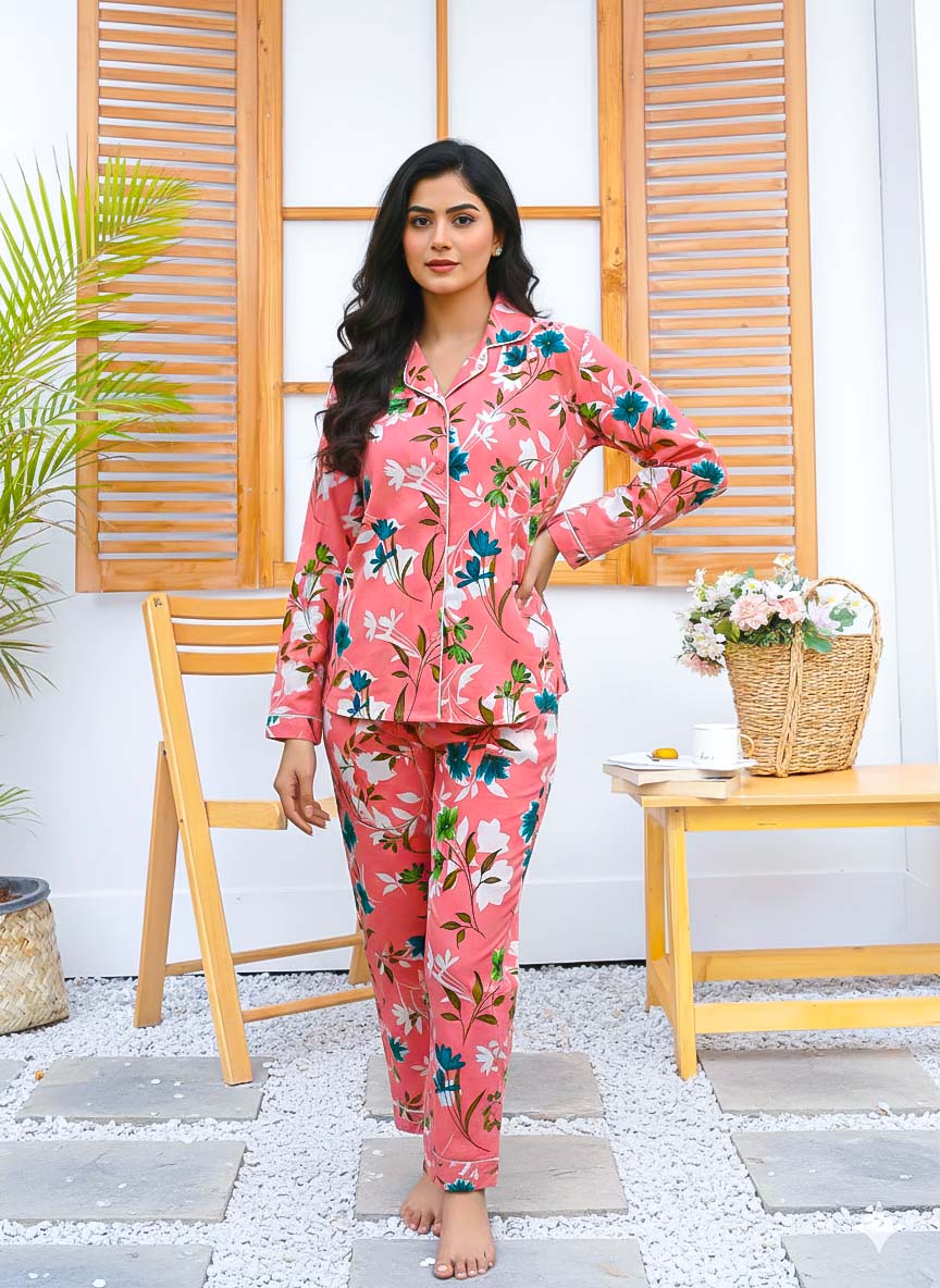 Imported Linen Printed Jamsine PJ Set-LP5