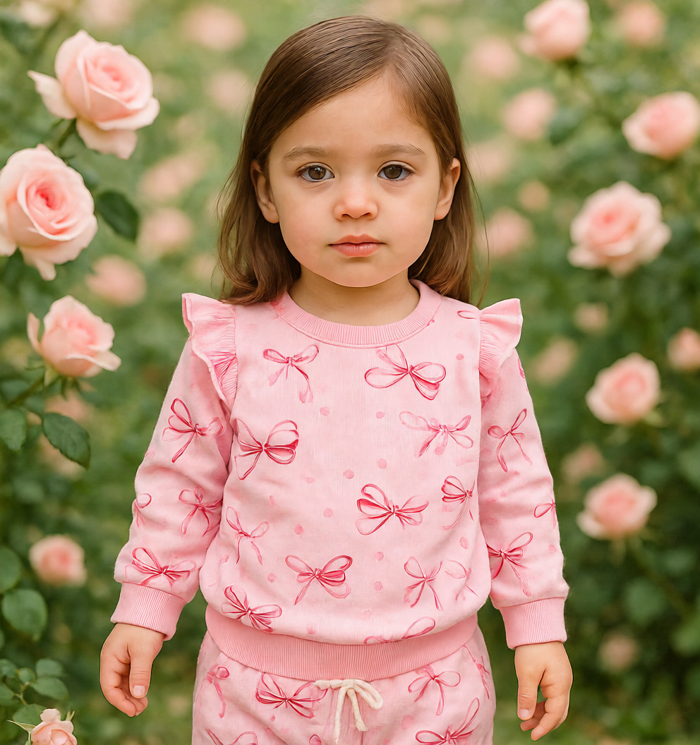 Pink Ribbon Printed Kids Winter Suit ( Each )