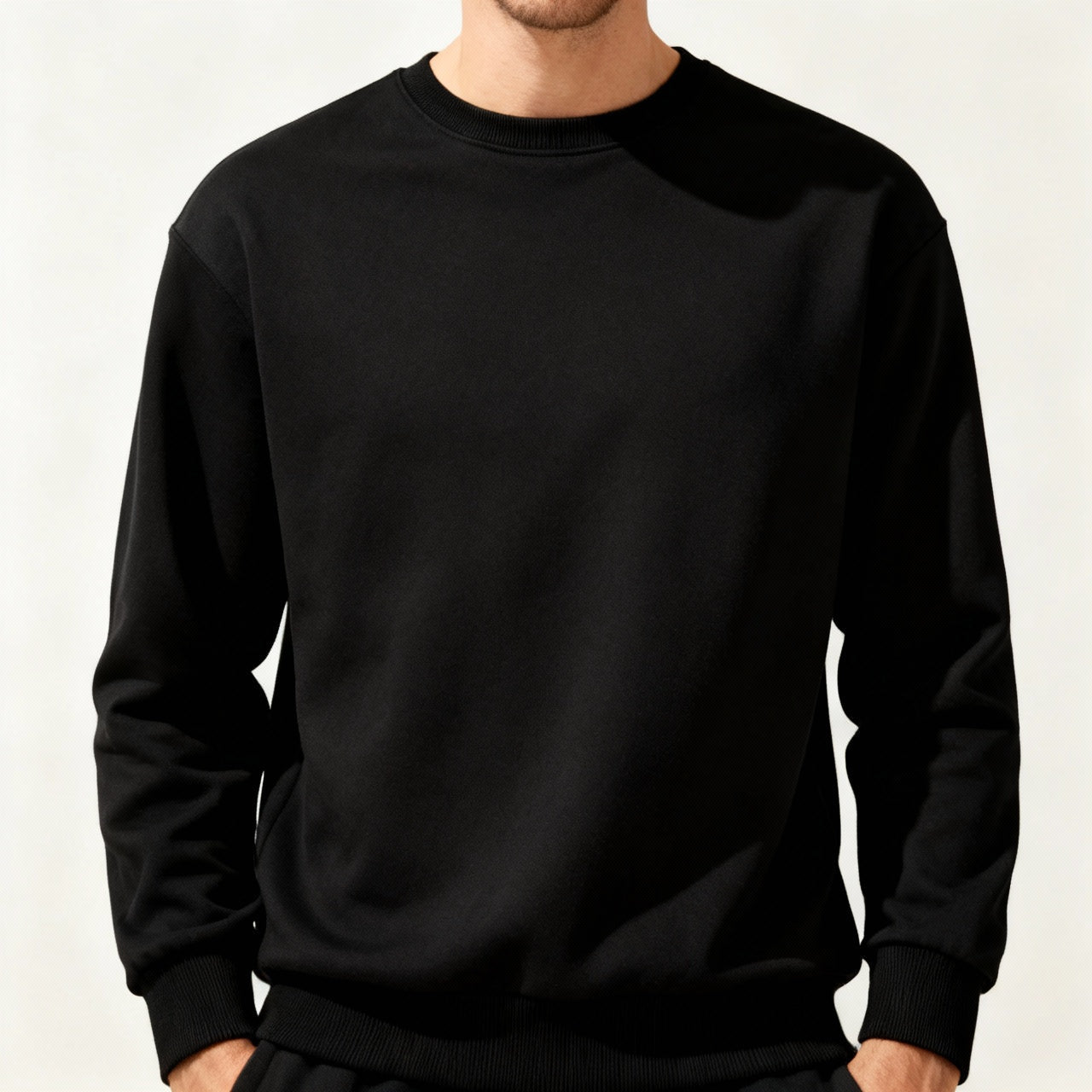 Black Basic Sweat Shirt