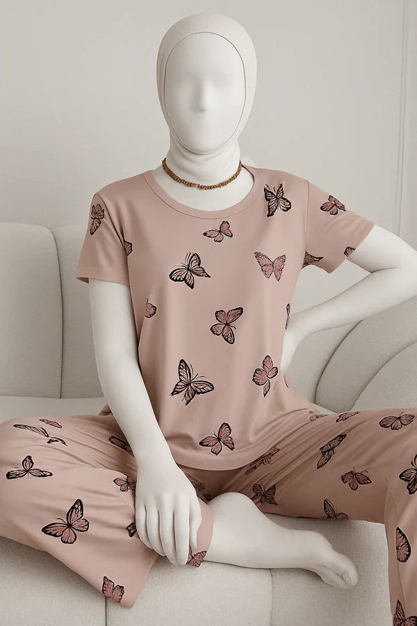 Monach Butterfly Printed Night Suit