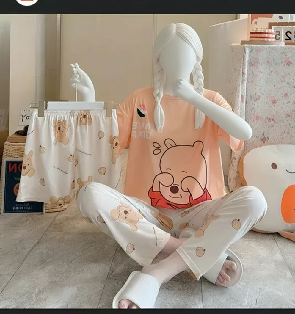 3 Piece Peach Shyness Nightwear