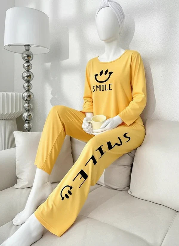 Smile Forever Printed Night Suit