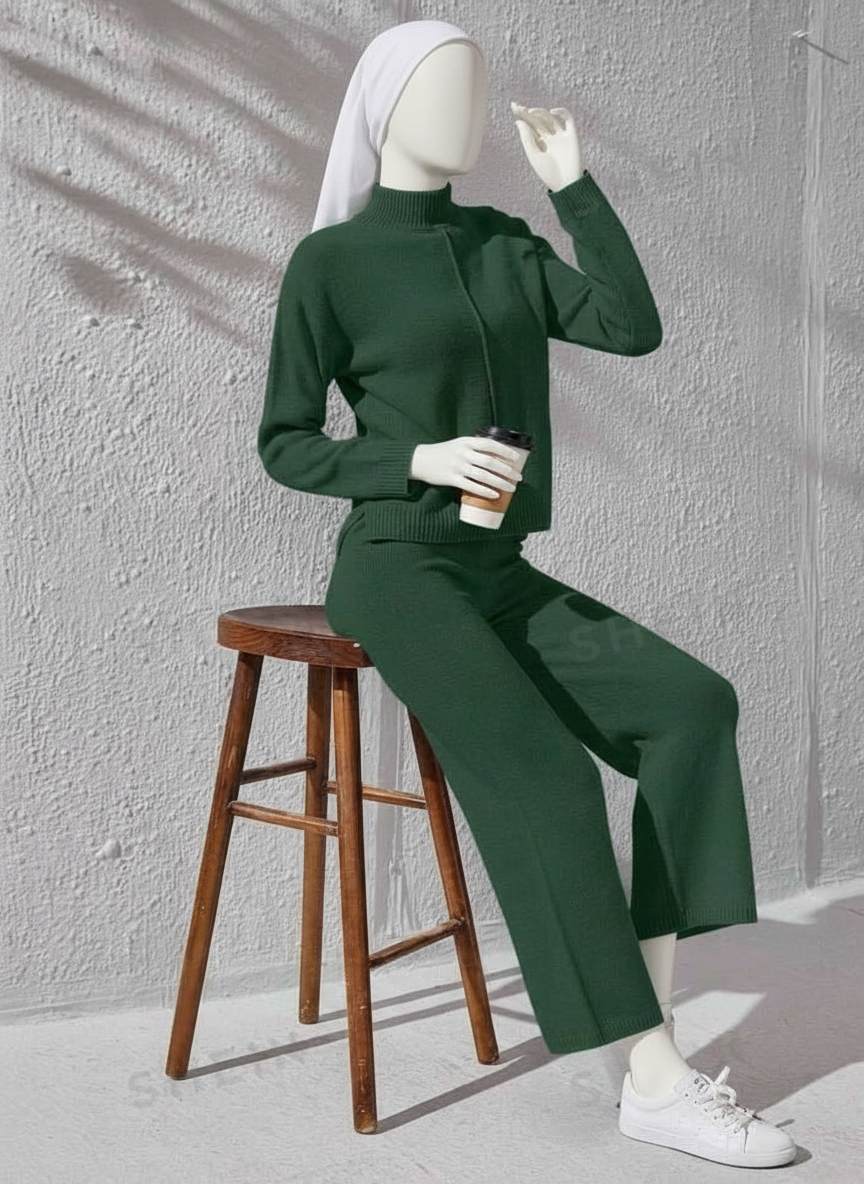 Winter C-Green Basic 2 PC Co-Ord Set