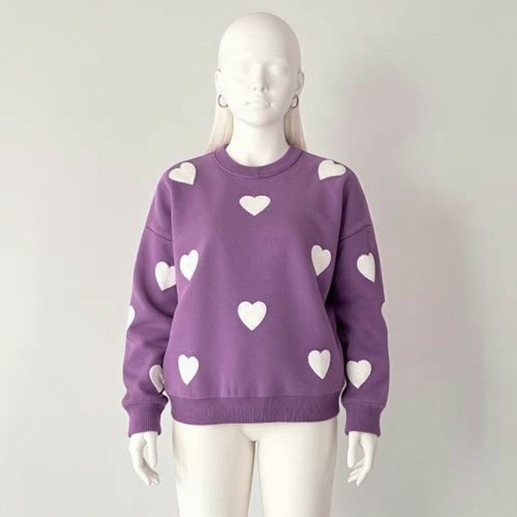 Winter Purple Heart Printed 2 PC Co-Ord Set