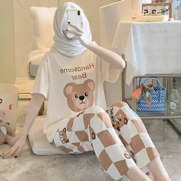 Handsome Bear Printed Night Suit