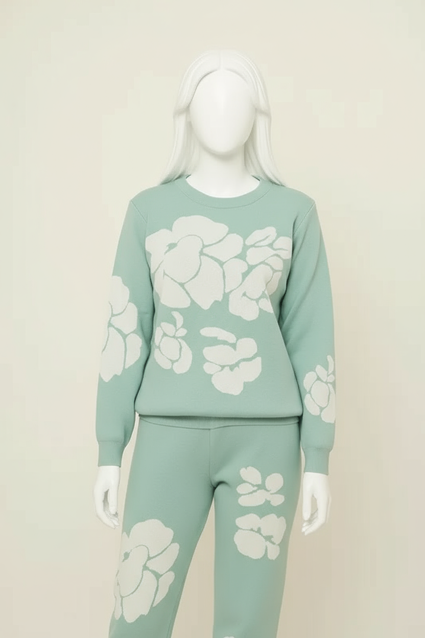 Mint Floral Knit Co-ord – Fresh